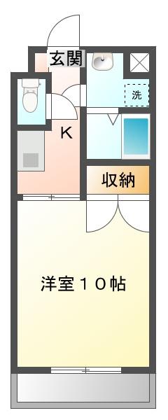 マンションT・U(1K/2階)の間取り写真