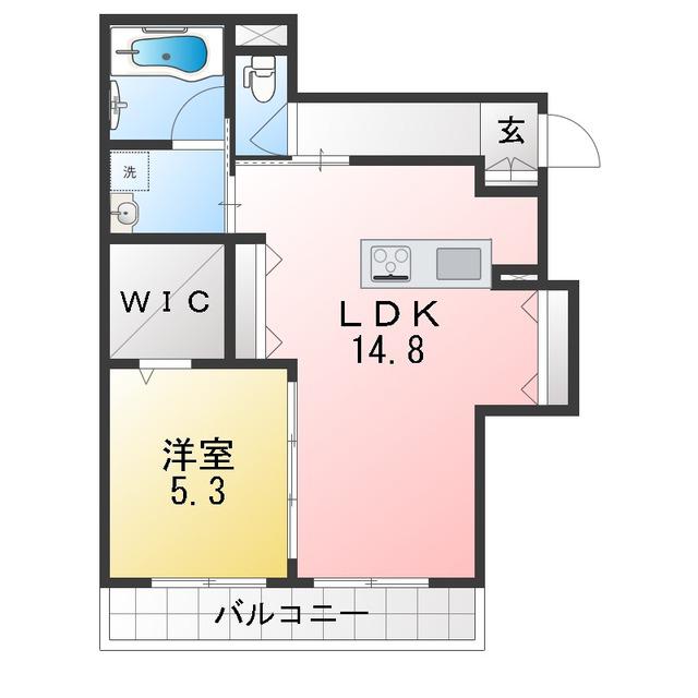 EXTRA(1LDK/1階)の間取り写真