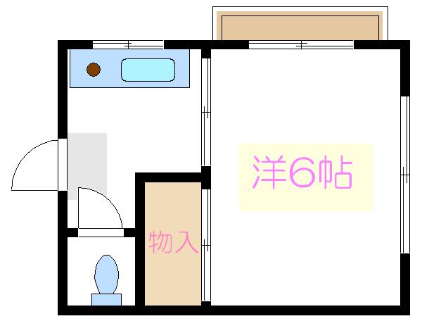 東荘(1K/3階)の間取り写真