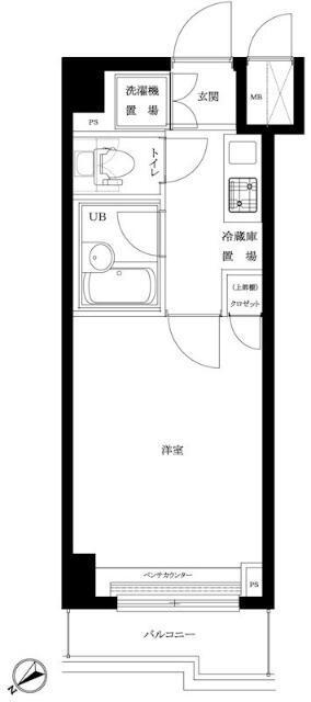 ルーブル蒲田南参番館(1K/5階)の間取り写真