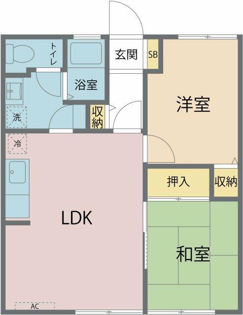 DWELL-AZUSAⅡ(2LDK/1階)の間取り写真