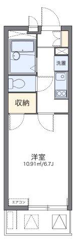 レオパレスフォンターナ老松(1K/2階)の間取り写真