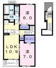 メゾンド・シエル(2LDK/2階)の間取り写真