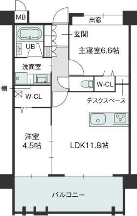 ラフィーネ鳥飼(2LDK/3階)の間取り写真