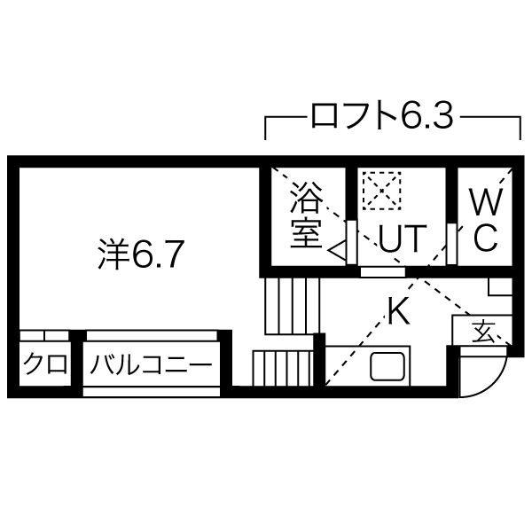 ESPACIO今池(1K/1階)の間取り写真