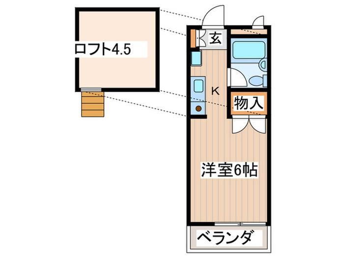 IVYメナー(1K/2階)の間取り写真