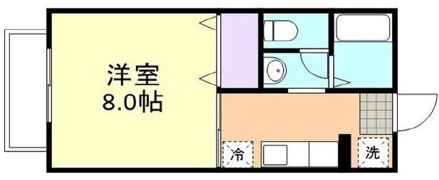 プレジールミク(1K/1階)の間取り写真
