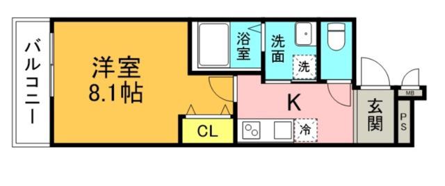 フジパレス出来島ウエストI番館(1K/2階)の間取り写真