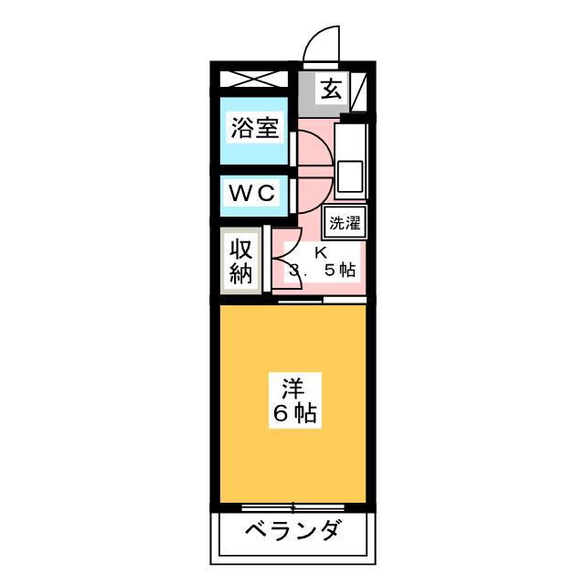 ランドガーデン(1K/2階)の間取り写真