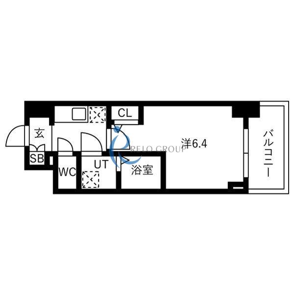 IW RESIDENCE大阪CREST TAPP(1K/4階)の間取り写真