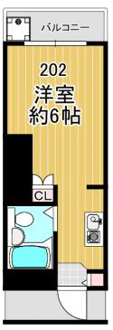 ハイムフォーシーズン(ワンルーム/2階)の間取り写真
