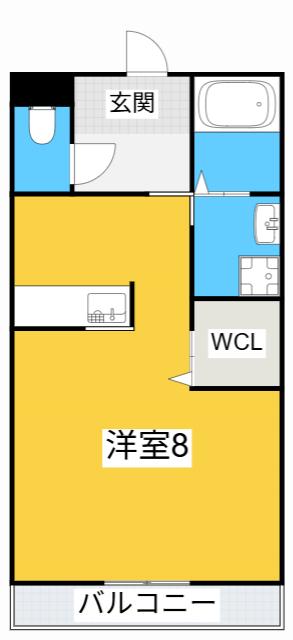 ジュネス八ツ面C棟(1K/1階)の間取り写真