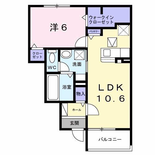 ボンズコート(1LDK/1階)の間取り写真