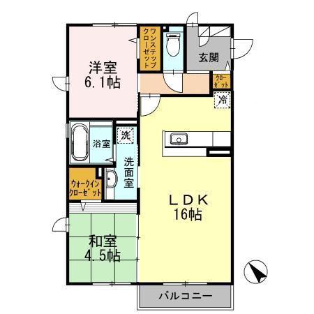 サンフラワー千里王子(2LDK/3階)の間取り写真