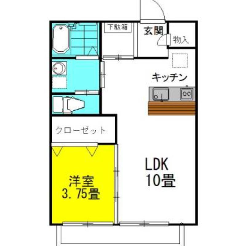 ラフォンテ・プレリュード(1LDK/1階)の間取り写真