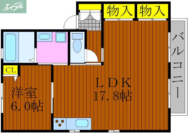バリュージュ1999(1LDK/1階)の間取り写真