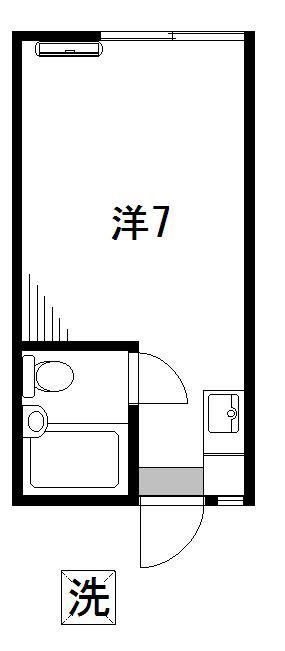 サンハイム(ワンルーム/2階)の間取り写真