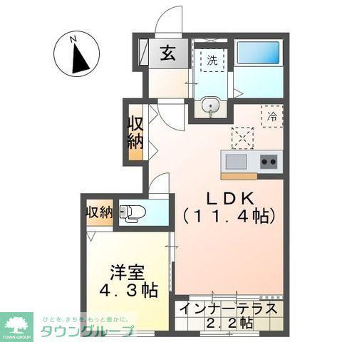CHATEAU・ARV(1LDK/1階)の間取り写真