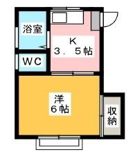 コーポ富士苑(1K/2階)の間取り写真