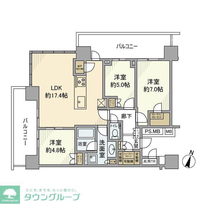 URAWA THE TOWER(3LDK/24階)の間取り写真