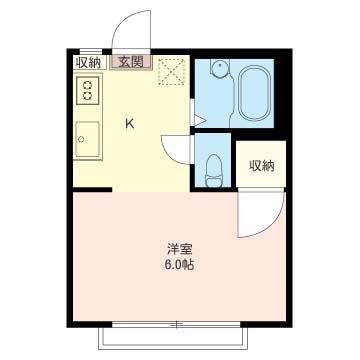 フォレスト6(ワンルーム/2階)の間取り写真