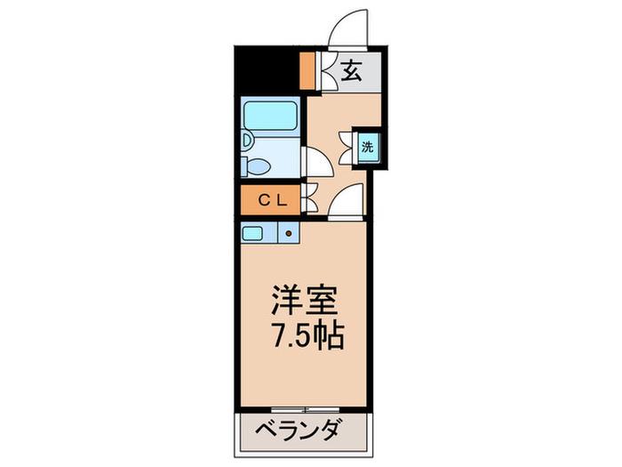 ラベンダーハウス(ワンルーム/3階)の間取り写真