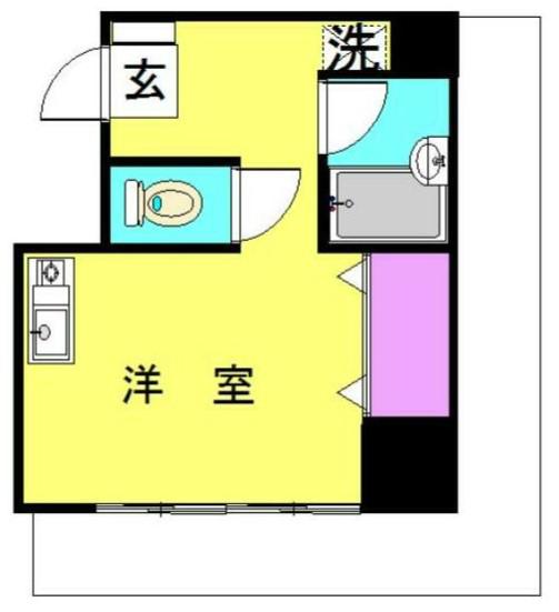 ウィズKYH(ワンルーム/2階)の間取り写真