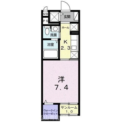アライブ・スクエア(1K/1階)の間取り写真