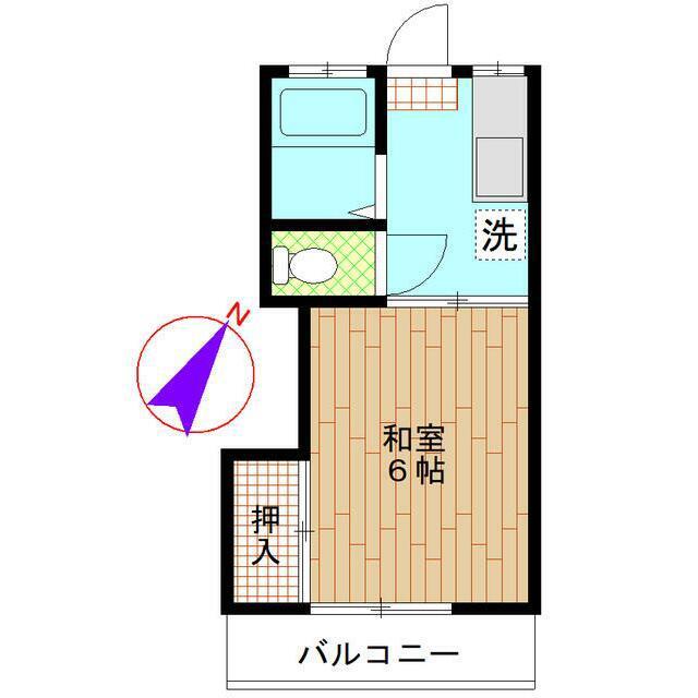 ひまわりハイツ(1K/2階)の間取り写真