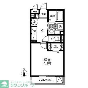 ダイワプレミア当代島I(1K/3階)の間取り写真