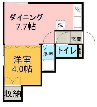 RIZAハウス68(1DK/2階)の間取り写真