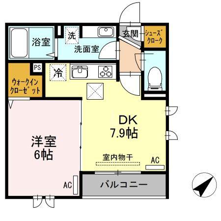 サンクレール小竹向原(1DK/2階)の間取り写真