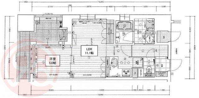 リーガル西長堀II(1LDK/14階)の間取り写真