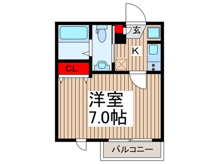 シャルル八潮(1K/2階)の間取り写真