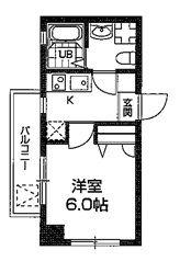 CITY SPIRE上池台(1K/1階)の間取り写真