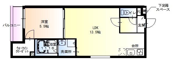クリスタルレジデンス深井(1LDK/1階)の間取り写真