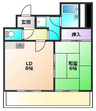 マンション阿沙多(1LDK/3階)の間取り写真