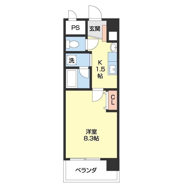 シトラス古屋(1K/3階)の間取り写真