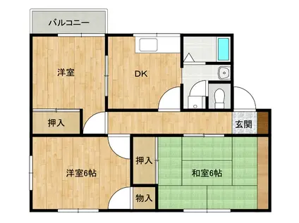 メゾンお洒落家族(3DK/1階)の間取り写真