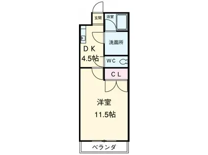HANAYASHIKI(1K/1階)の間取り写真