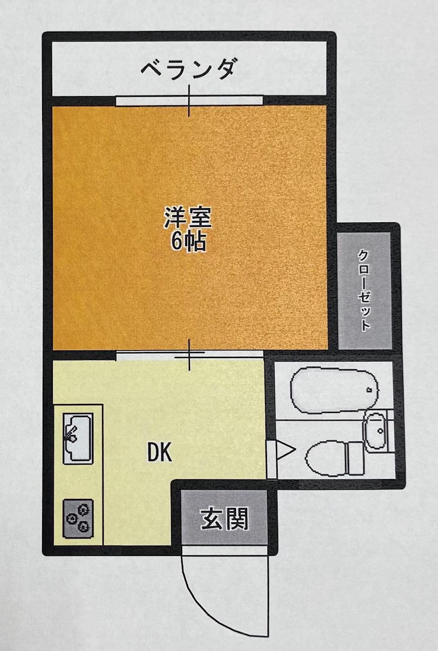 パークサイドビルマンション(1DK/3階)の間取り写真