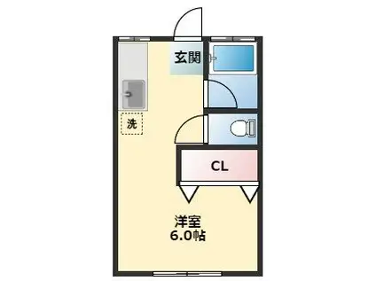コーポひまわり(1K/2階)の間取り写真