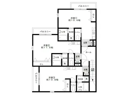 プルミエール千里丘(ワンルーム/2階)の間取り写真