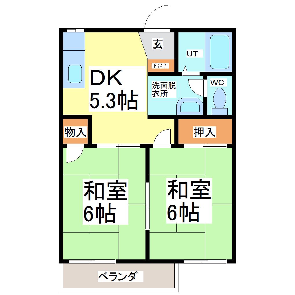 コーポ77(2DK/1階)の間取り写真