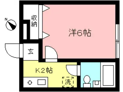 ハイツ三泉A棟(1K/1階)の間取り写真