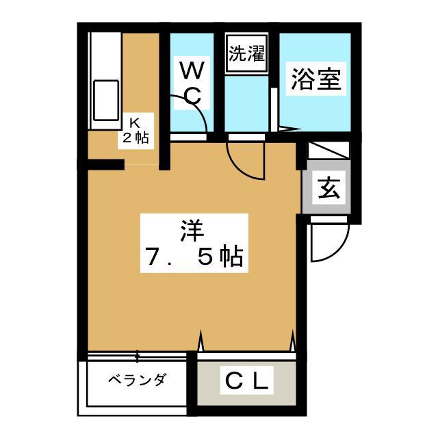 さくら・41・CH(ワンルーム/1階)の間取り写真