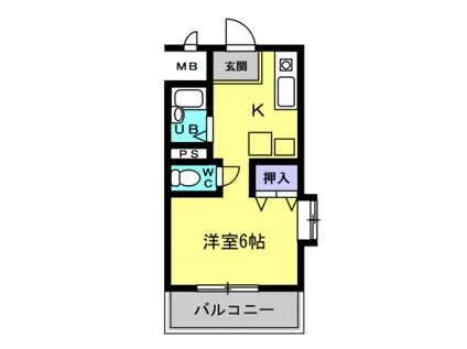 マンション朝倉(1K/4階)の間取り写真