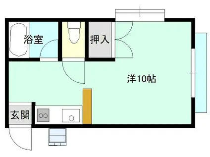 ハイネス21(1DK/1階)の間取り写真