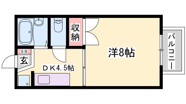 サンコーポ車崎(1DK/1階)の間取り写真