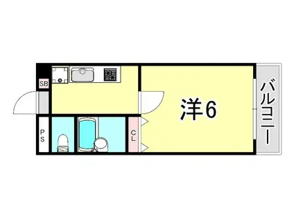 マンション宮本II(1K/5階)の間取り写真